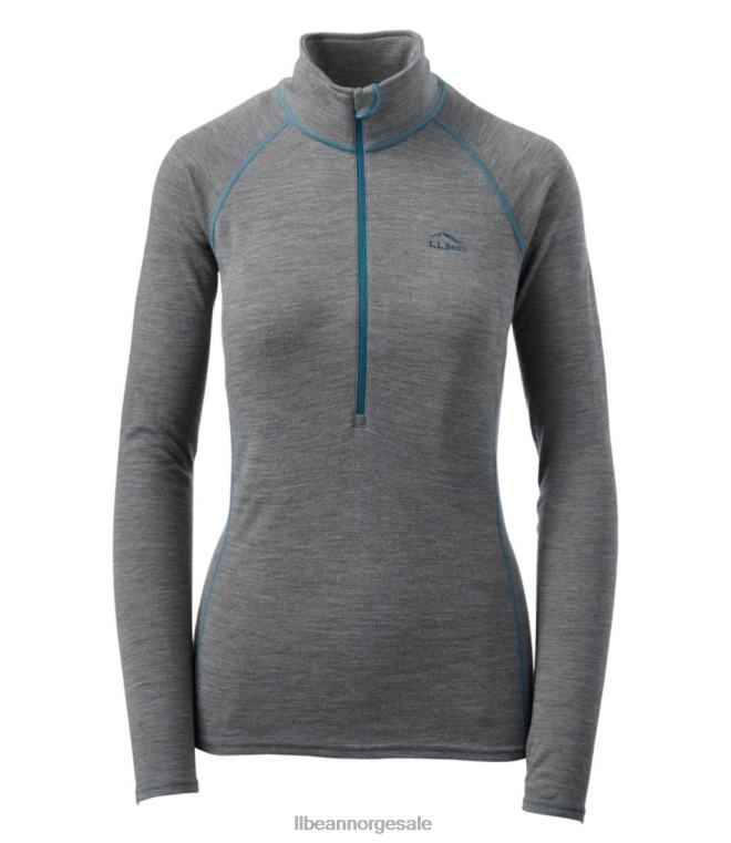 kvinner cresta midweight 250 t-glidelås topp 24VDH5050 L.L.Bean klær grafittlyng