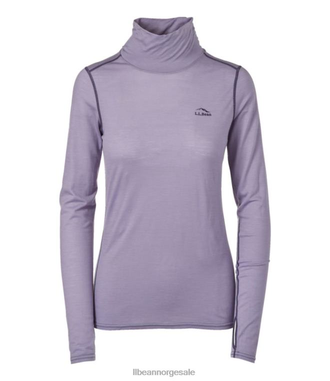 kvinner cresta ull ultralett 150 turtleneck 24VDH601 L.L.Bean klær falmet periwinkle