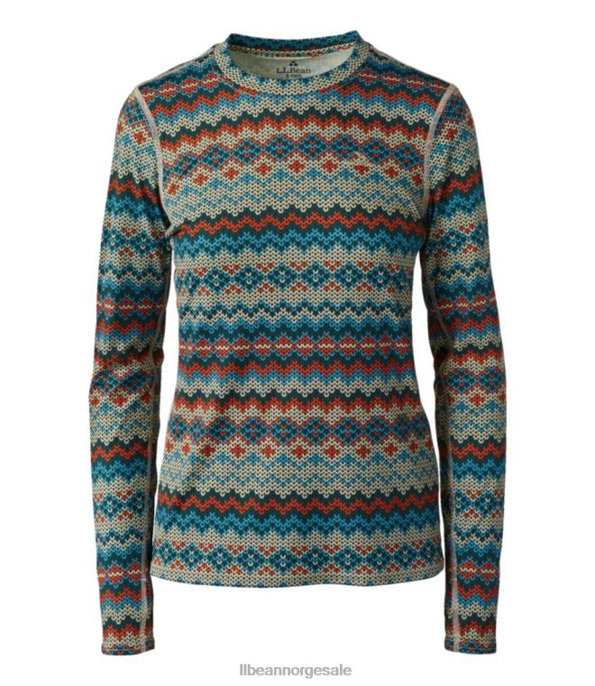 kvinner lett grunnlag for mannskap 24VDH99 L.L.Bean klær sølvbjørk fair isle