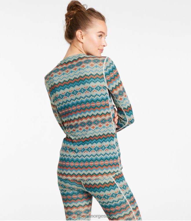 kvinner lett grunnlag for mannskap 24VDH99 L.L.Bean klær sølvbjørk fair isle