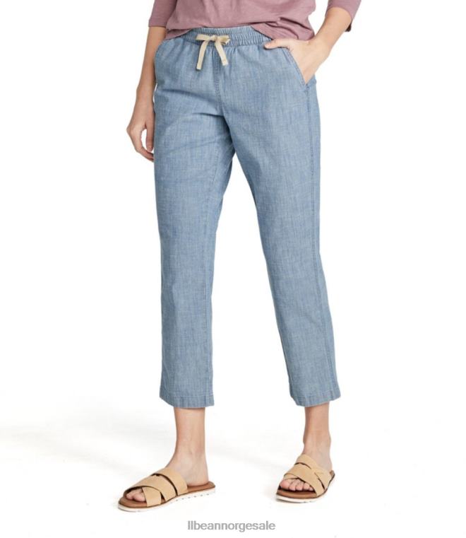 kvinner lakewashed pull-on chinos 24VDH700 L.L.Bean klær chambray