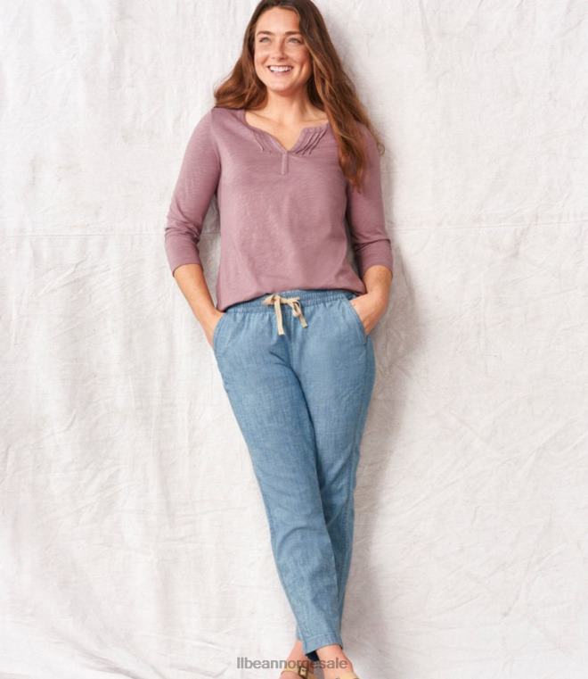 kvinner lakewashed pull-on chinos 24VDH700 L.L.Bean klær chambray