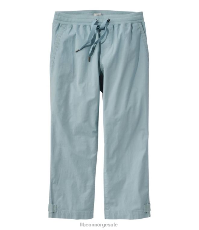 kvinner stretch ripstop pull-on capri bukser 24VDH6476 L.L.Bean klær stål blå