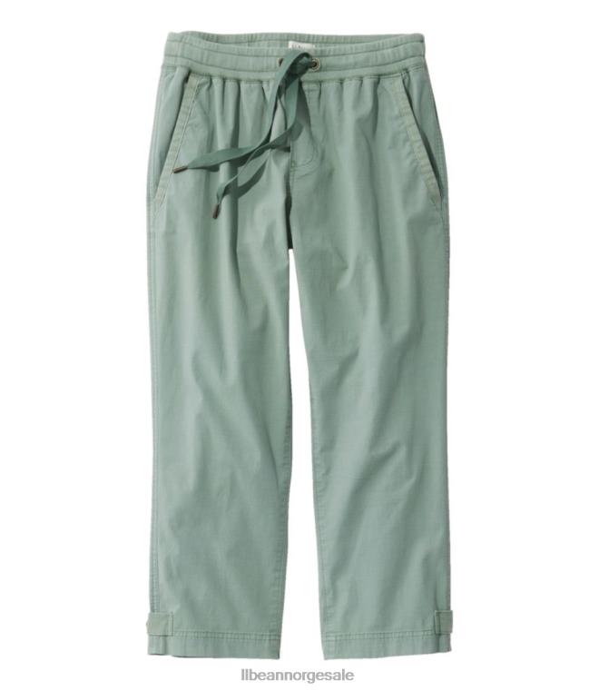 kvinner stretch ripstop pull-on capri bukser 24VDH6930 L.L.Bean klær sjøgrønn