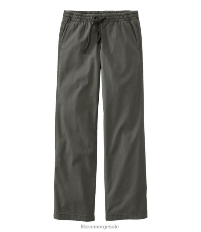 kvinner lakewashed pull-on chinos 24VDH5011 L.L.Bean klær mørk taupe