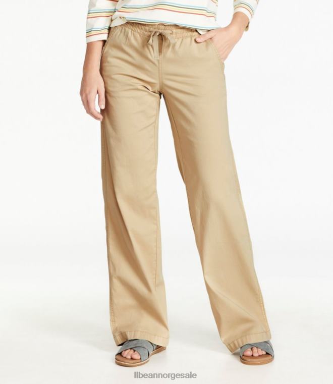 kvinner lakewashed pull-on chinos 24VDH5011 L.L.Bean klær mørk taupe
