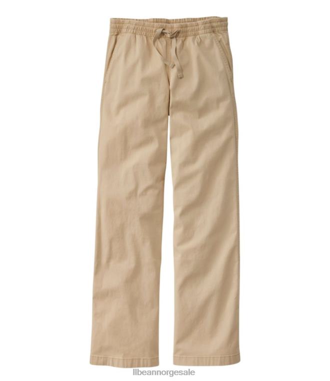 kvinner lakewashed pull-on chinos 24VDH688 L.L.Bean klær steinblokk