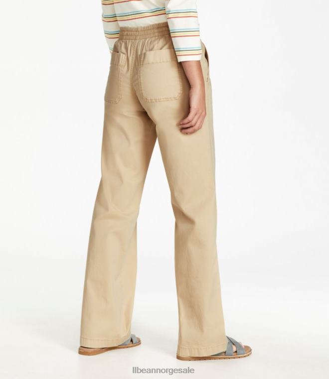 kvinner lakewashed pull-on chinos 24VDH688 L.L.Bean klær steinblokk