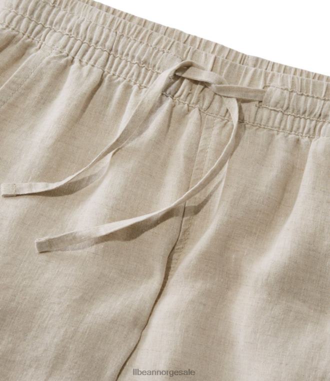 kvinner premium vaskbare påtrekksbukser i lin 24VDH4594 L.L.Bean klær lys sjømann