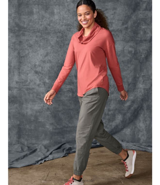 kvinner stretch ripstop pull-on bukser 24VDH281 L.L.Bean klær mørk taupe