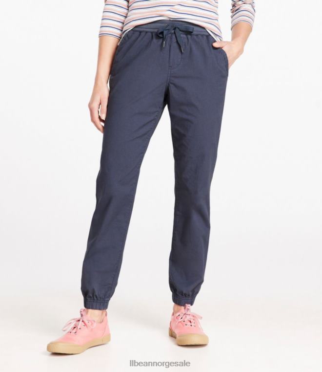 kvinner stretch ripstop pull-on bukser 24VDH6520 L.L.Bean klær stål blå