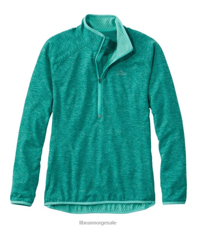 kvinner adventure grid fleece genser med kvart glidelås 24VDH3641 L.L.Bean klær varm blågrønn lyng