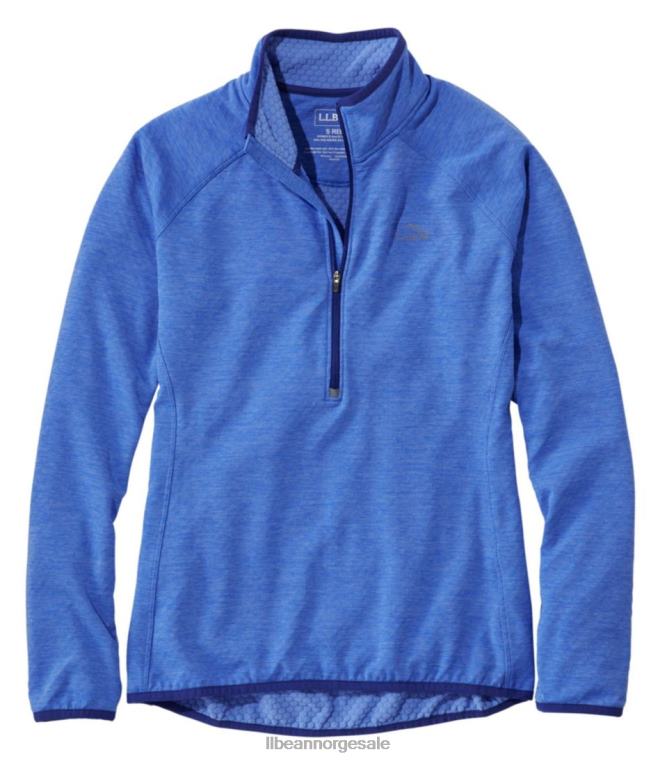 kvinner adventure grid fleece genser med kvart glidelås 24VDH877 L.L.Bean klær arktisk blå lyng