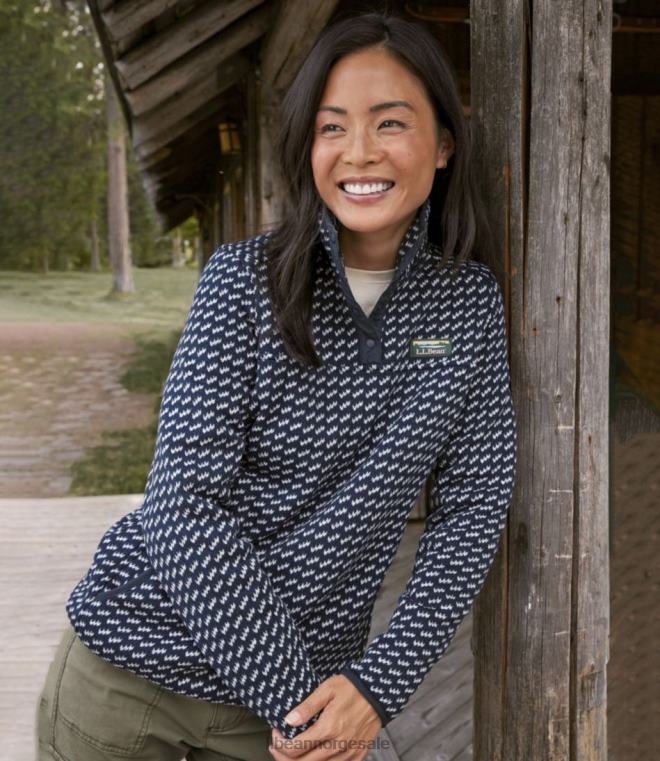 kvinner genser fleece genser 24VDH3397 L.L.Bean klær bøffel rutete granat