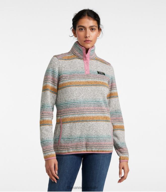 kvinner genser fleece genser 24VDH526 L.L.Bean klær eukalyptus/gran bøffel pledd