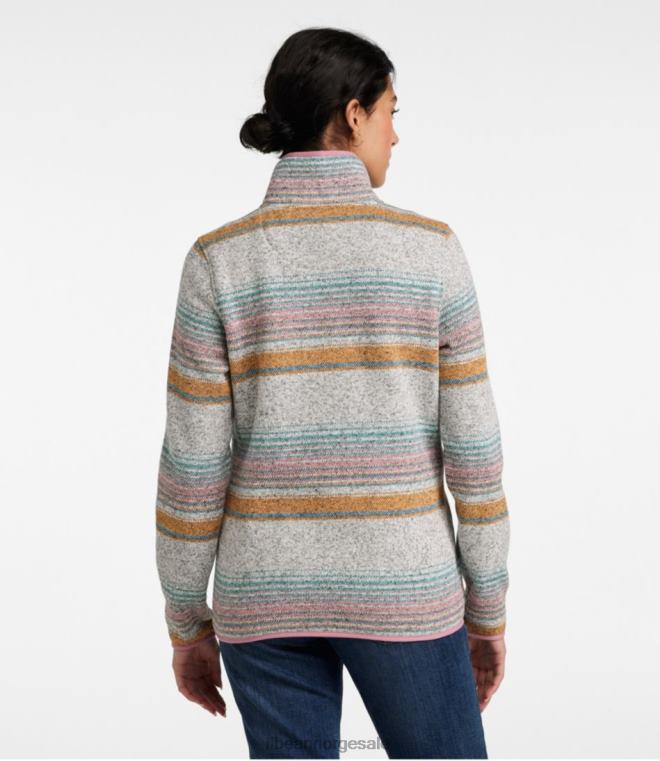 kvinner genser fleece genser 24VDH526 L.L.Bean klær eukalyptus/gran bøffel pledd