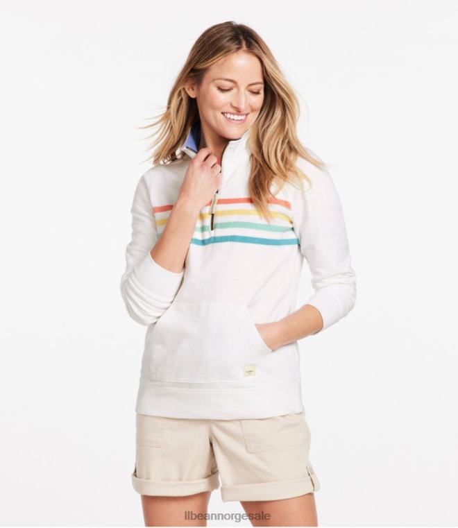 kvinner genser i økologisk bomull 24VDH3259 L.L.Bean klær klassisk marine plassert stripe