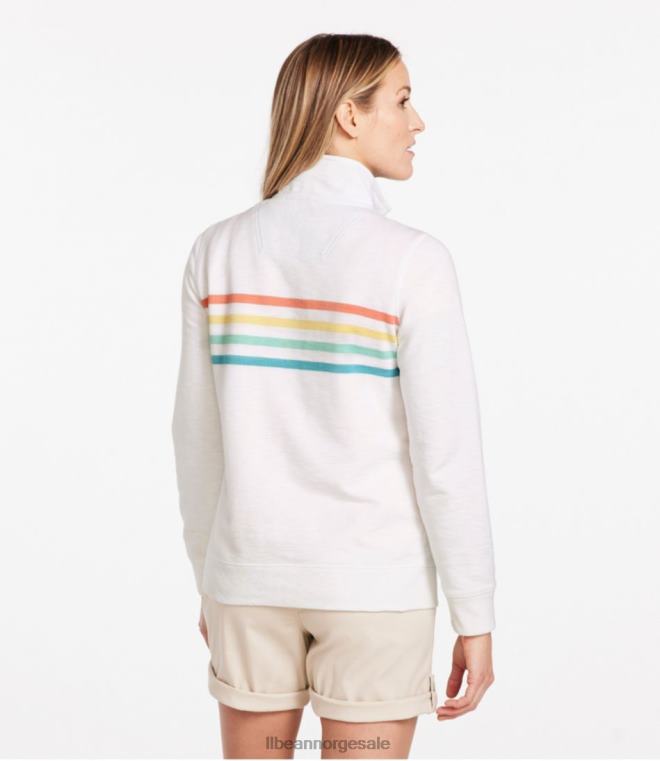 kvinner genser i økologisk bomull 24VDH3259 L.L.Bean klær klassisk marine plassert stripe
