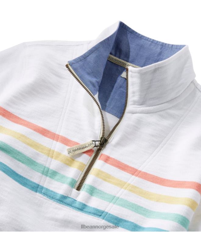 kvinner genser i økologisk bomull 24VDH3259 L.L.Bean klær klassisk marine plassert stripe