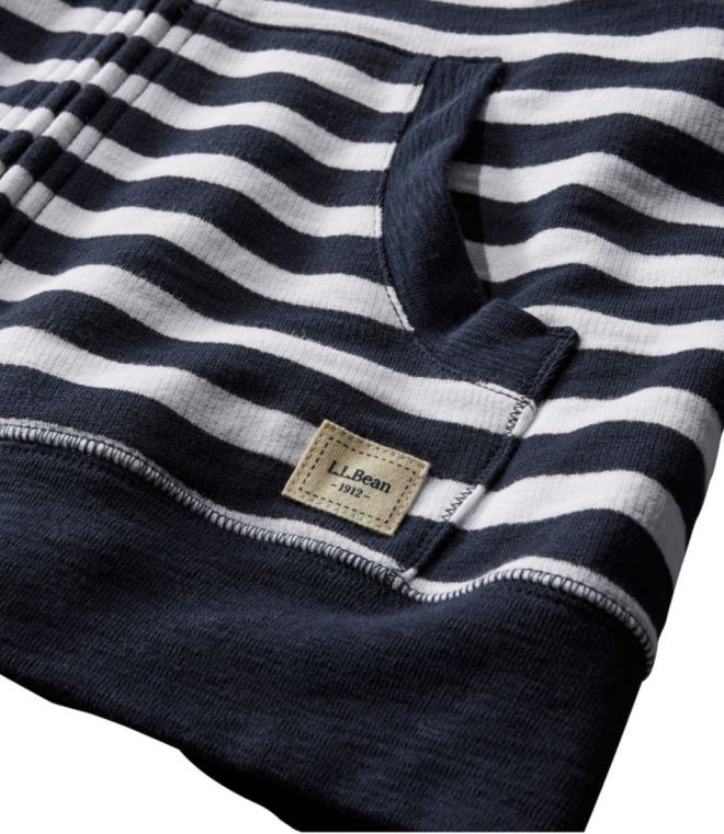 kvinner hettegenser i økologisk bomull 24VDH432 L.L.Bean klær klassisk marine stripe