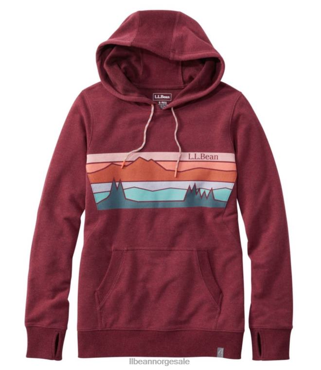 kvinner koselig camp hettegenser 24VDH6991 L.L.Bean klær deep port lyng fargelinjer