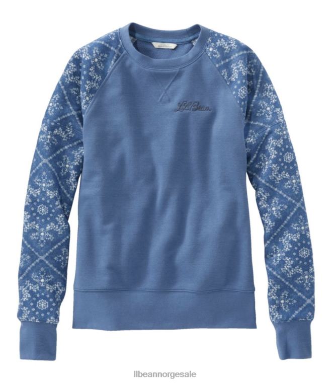 kvinner signatur arv sweatshirt 24VDH592 L.L.Bean klær måneskinnsblå