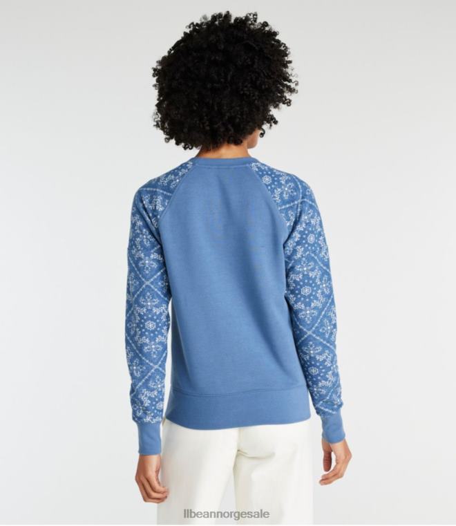 kvinner signatur arv sweatshirt 24VDH592 L.L.Bean klær måneskinnsblå