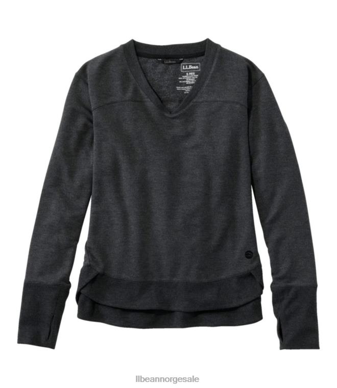 kvinner softflex genser med v-hals 24VDH3216 L.L.Bean klær midnatt svart lyng