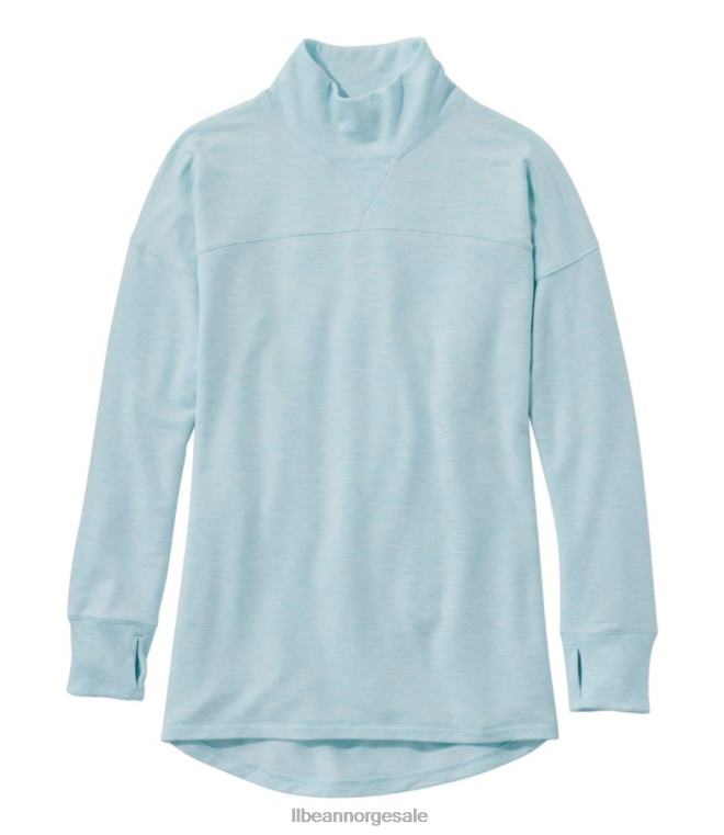 kvinner softflex mockneck genser 24VDH3393 L.L.Bean klær kjølig sjøblå lyng