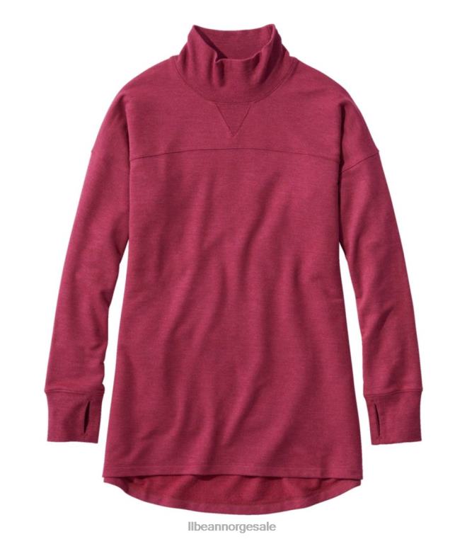 kvinner softflex mockneck genser 24VDH523 L.L.Bean klær rødvinslyng