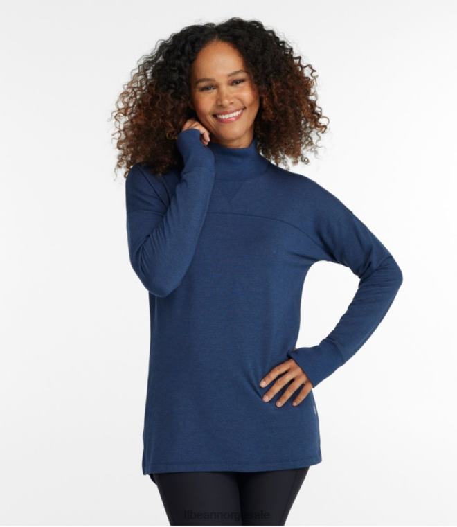 kvinner softflex mockneck genser 24VDH523 L.L.Bean klær rødvinslyng