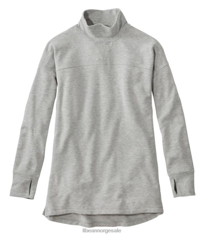 kvinner softflex mockneck genser 24VDH5943 L.L.Bean klær grå lyng
