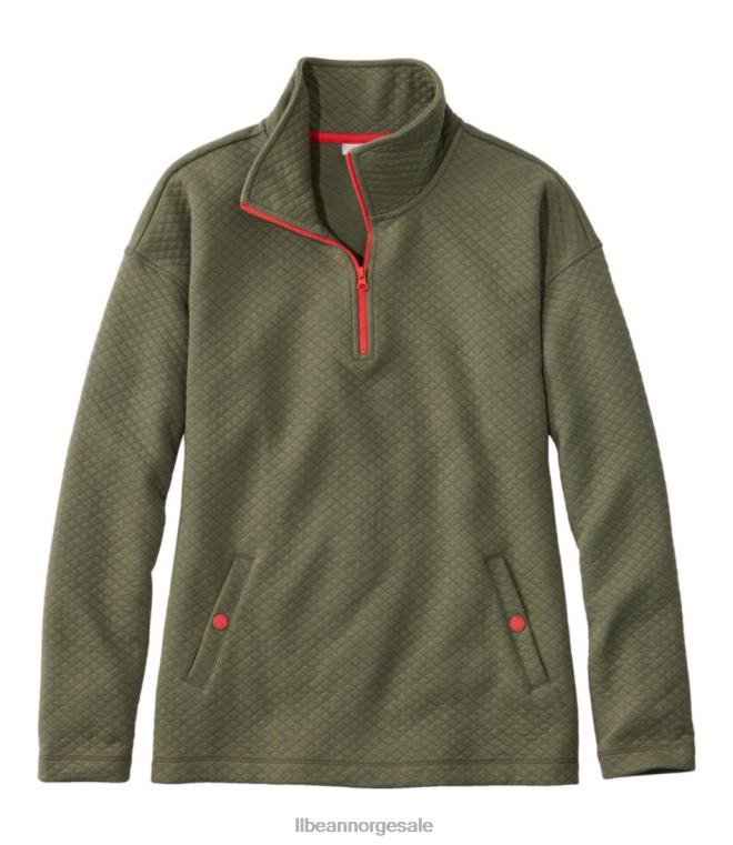 kvinner softlight vattert topp 24VDH6596 L.L.Bean klær dyp oliven