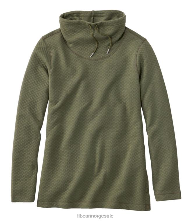 kvinner softlight vattert topp 24VDH6896 L.L.Bean klær dyp oliven