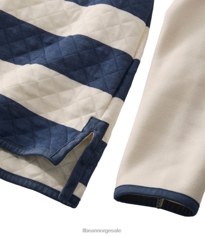 kvinner vattert genser 24VDH116 L.L.Bean klær klassisk navy/blackwatch pledd
