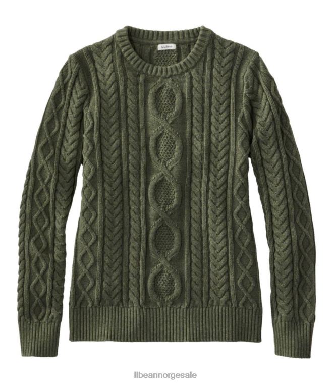 kvinner Heritage myk bomullsfiskergenser 24VDH4934 L.L.Bean klær støvete olivenlyng