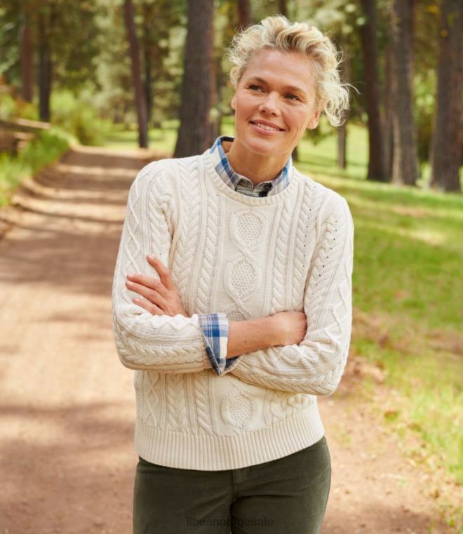 kvinner Heritage myk bomullsfiskergenser 24VDH4934 L.L.Bean klær støvete olivenlyng