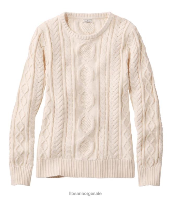 kvinner Heritage myk bomullsfiskergenser 24VDH5937 L.L.Bean klær krem