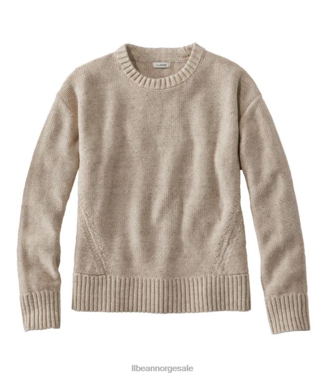 kvinner genser i lin/bomull 24VDH5848 L.L.Bean klær katahdin khaki