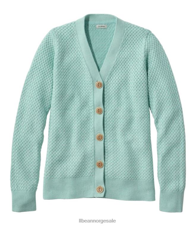 kvinner kurvvev genser 24VDH7037 L.L.Bean klær blek turkis lyng