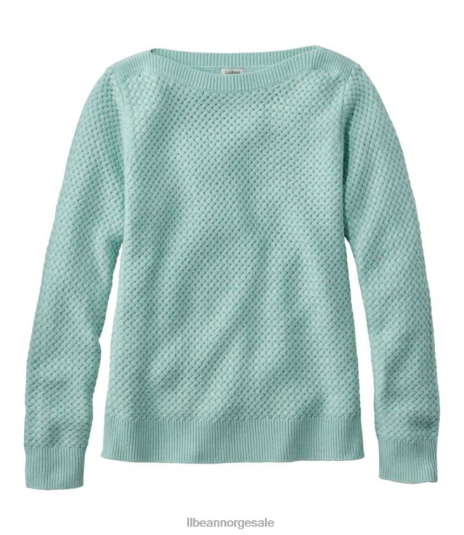 kvinner kurvvev genser 24VDH7196 L.L.Bean klær blek turkis lyng
