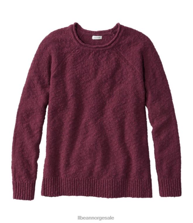 kvinner midvekts genser med rullekrave i bomull 24VDH5678 L.L.Bean klær dyp vin