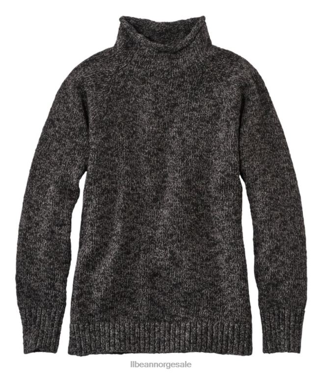 kvinner ragg genser i bomull 24VDH5927 L.L.Bean klær mørkest grå