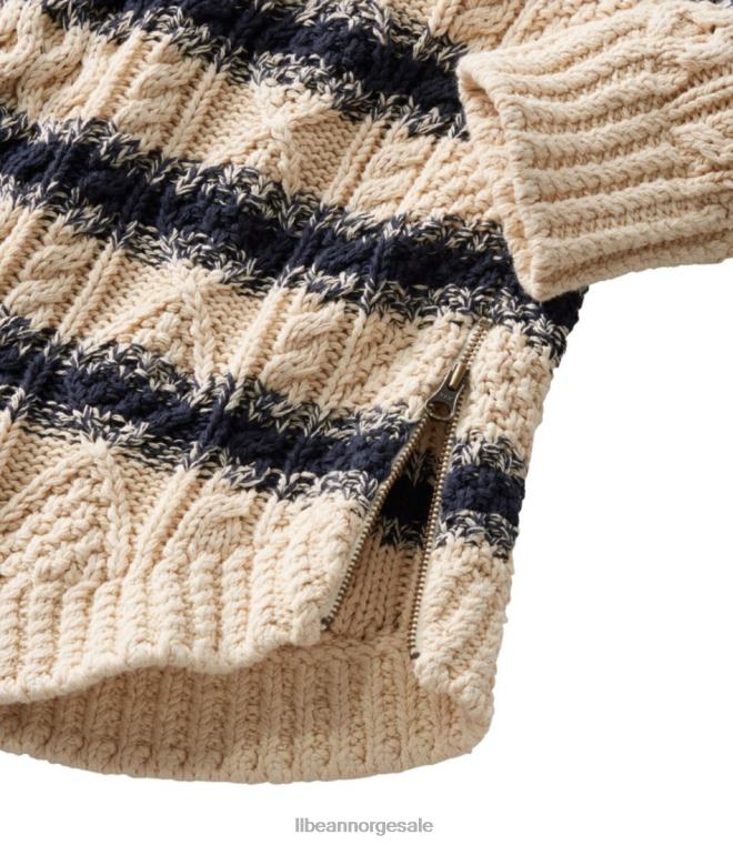 kvinner signatur bomull fisherman tunika genser 24VDH612 L.L.Bean klær seilduk stripe