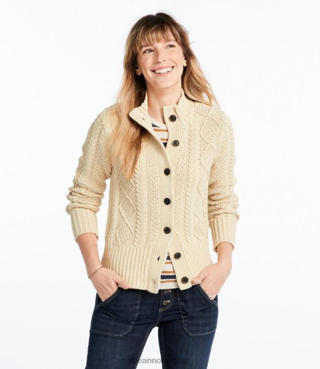 kvinner signatur fiskegenser i bomull 24VDH4932 L.L.Bean klær beige