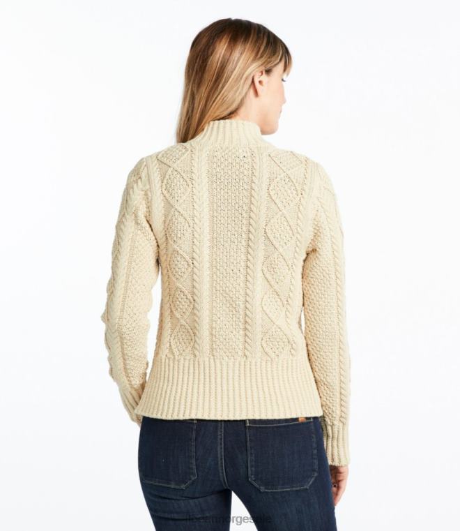 kvinner signatur fiskegenser i bomull 24VDH4932 L.L.Bean klær beige