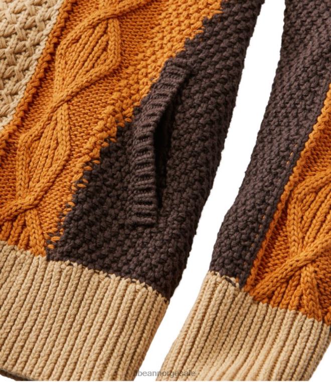 kvinner signatur traktert genser i bomull 24VDH3455 L.L.Bean klær måneskinnsblå fargeblokk