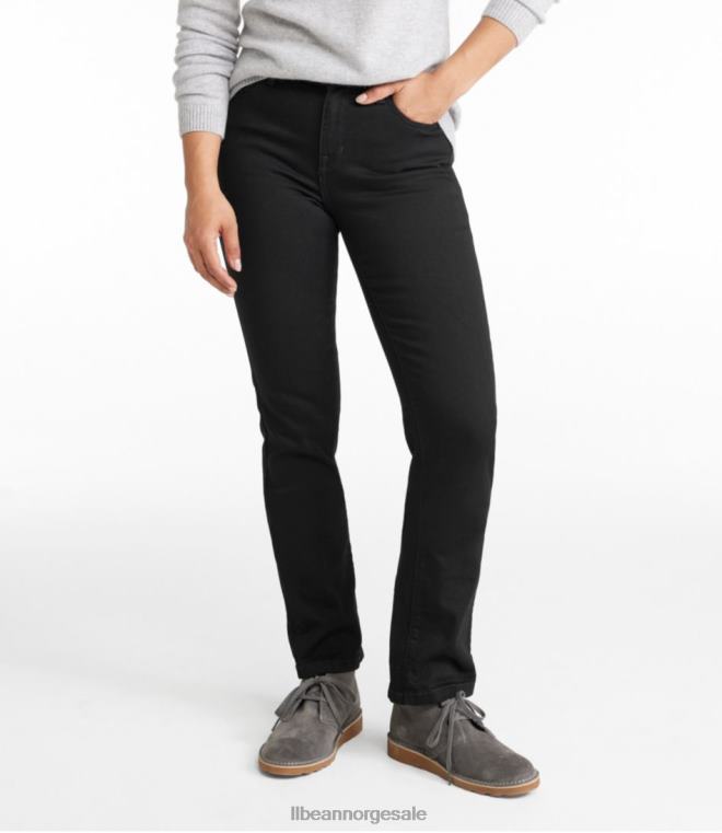 kvinner jeans i ekte form 24VDH4621 L.L.Bean klær svart