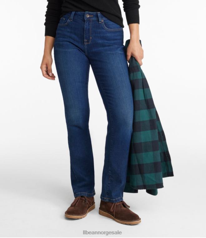 kvinner jeans i ekte form 24VDH59 L.L.Bean klær vasket indigo