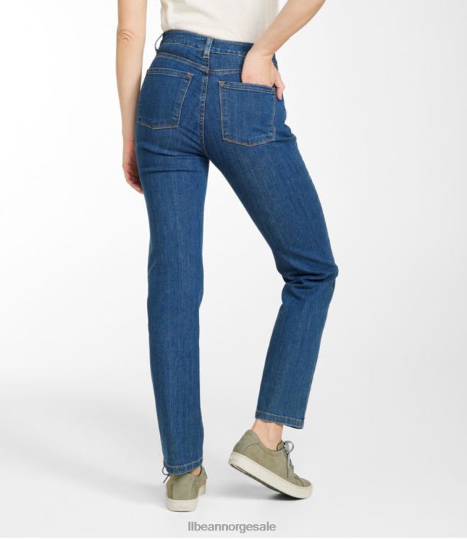 kvinner jeans i ekte form 24VDH59 L.L.Bean klær vasket indigo
